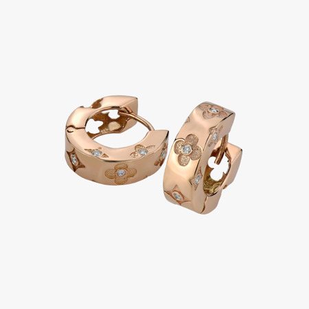 Rose Gold Floral Jewelry Earrings